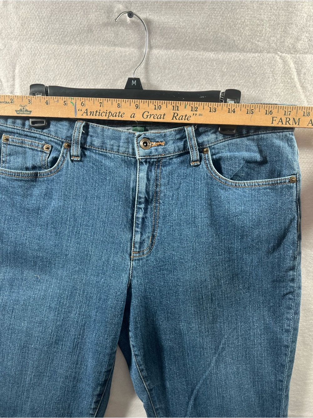 Lauren Jeans Co. Ralph Lauren LRL Womens Size14 Blue Classic Straight Stretch - Picture 11 of 15